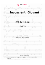Sheet music, chords Achille Lauro - Incoscienti Giovani