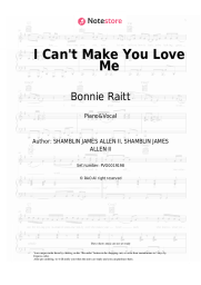 Sheet music, chords Bonnie Raitt - I Can't Make You Love Me