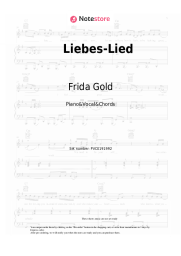 Sheet music, chords Frida Gold, Cassandra Steen, Schönherz & Fleer - Liebes-Lied