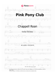 Sheet music, chords Chappell Roan - Pink Pony Club