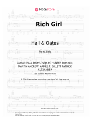 Sheet music, chords Hall & Oates - Rich Girl