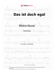 Sheet music, chords Misha Kovar - Das ist doch egal