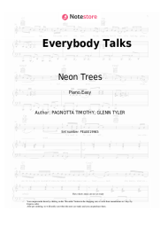 Sheet music, chords Neon Trees - Everybody Talks