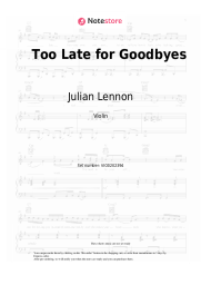 Sheet music, chords Julian Lennon - Too Late for Goodbyes