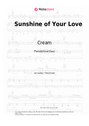 Sheet music, chords Cream - Sunshine of Your Love