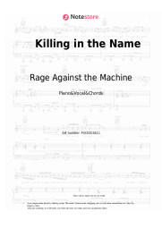 Sheet music, chords Rage Against the Machine - Killing in the Name 