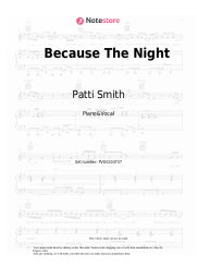 Sheet music, chords Patti Smith - Because The Night