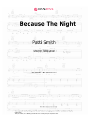 Sheet music, chords Patti Smith - Because The Night