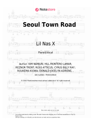Sheet music, chords Lil Nas X, RM (Rap Monster), BTS - Seoul Town Road