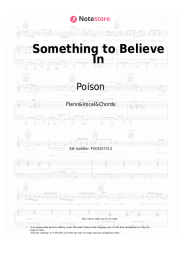 Sheet music, chords Poison - Something to Believe In