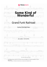 Sheet music, chords Grand Funk Railroad - Some Kind of Wonderful