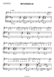 Sheet music, chords LOTTE - Ruf einfach an