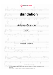 Sheet music, chords Ariana Grande - dandelion