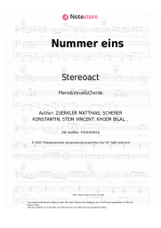 Sheet music, chords Stereoact, Chris Cronauer - Nummer eins