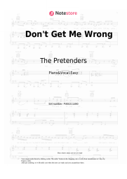 Sheet music, chords The Pretenders - Don't Get Me Wrong
