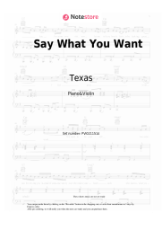Sheet music, chords Texas - Say What You Want