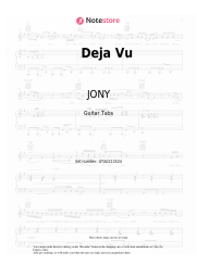 Sheet music, chords JONY - Deja Vu