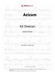 Sheet music, chords Ed Sheeran - Azizam