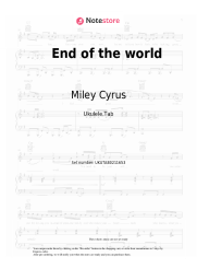 Sheet music, chords Miley Cyrus - End of the world