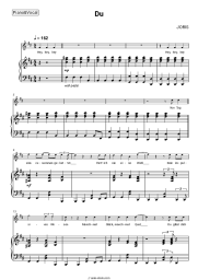 Sheet music, chords JORIS - Du