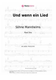Sheet music, chords Söhne Mannheims - Und wenn ein Lied