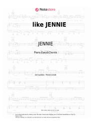 Sheet music, chords JENNIE - like JENNIE