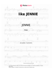 Sheet music, chords JENNIE - like JENNIE