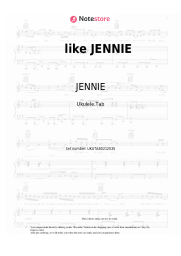 Sheet music, chords JENNIE - like JENNIE