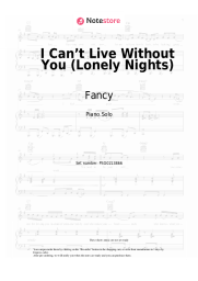 Sheet music, chords Fancy -  I Can’t Live Without You (Lonely Nights)