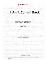 Sheet music, chords Morgan Wallen, Post Malone - I Ain't Comin' Back