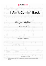 Sheet music, chords Morgan Wallen, Post Malone - I Ain't Comin' Back