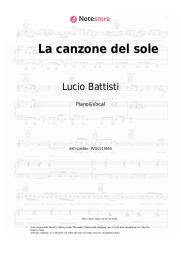 Sheet music, chords Lucio Battisti - La canzone del sole