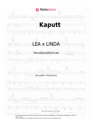 Sheet music, chords LEA x LINDA - Kaputt