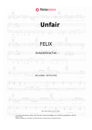 Sheet music, chords FELIX - Unfair