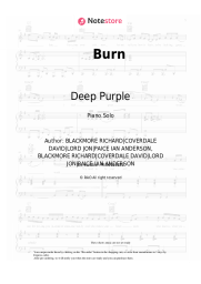 Sheet music, chords Deep Purple - Burn