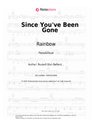Sheet music, chords Rainbow - Since You've Been Gone