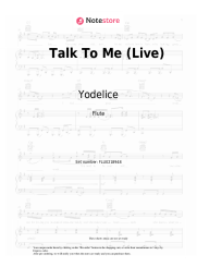 Sheet music, chords Yodelice - Talk To Me (Live)