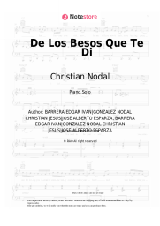 Sheet music, chords Christian Nodal - De Los Besos Que Te Di