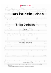 Sheet music, chords Philipp Dittberner - Das ist dein Leben