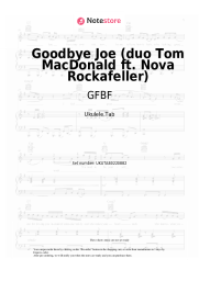 Sheet music, chords GFBF - Goodbye Joe (duo Tom MacDonald ft. Nova Rockafeller)