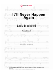 Sheet music, chords Lady Blackbird - It’ll Never Happen Again