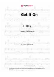 Sheet music, chords T. Rex - Get It On