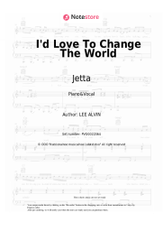 Sheet music, chords Jetta - I'd Love To Change The World