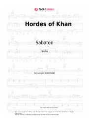 Sheet music, chords Sabaton - Hordes of Khan