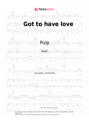 Sheet music, chords Pulp - Got to have love
