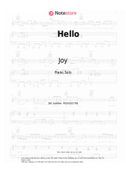 Sheet music, chords Joy - Hello