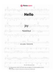 Sheet music, chords Joy - Hello