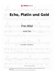 Sheet music, chords Frei.Wild, Philipp Burger - Echo, Platin und Gold