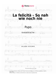Sheet music, chords Pupo, Nockis - La felicità - So nah wie noch nie