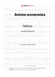 Sheet music, chords Nâdiya - Amies-ennemies